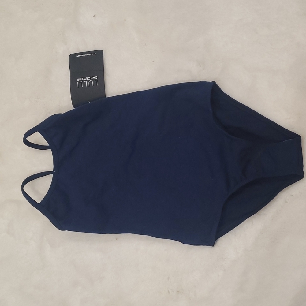 Girls LULLI dance wear leotard brand new navy blue.